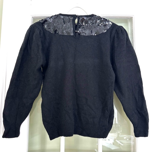 Vintage Black Lambswool Sweater, Petite S/M, Bay Club, EUC - Picture 3 of 10